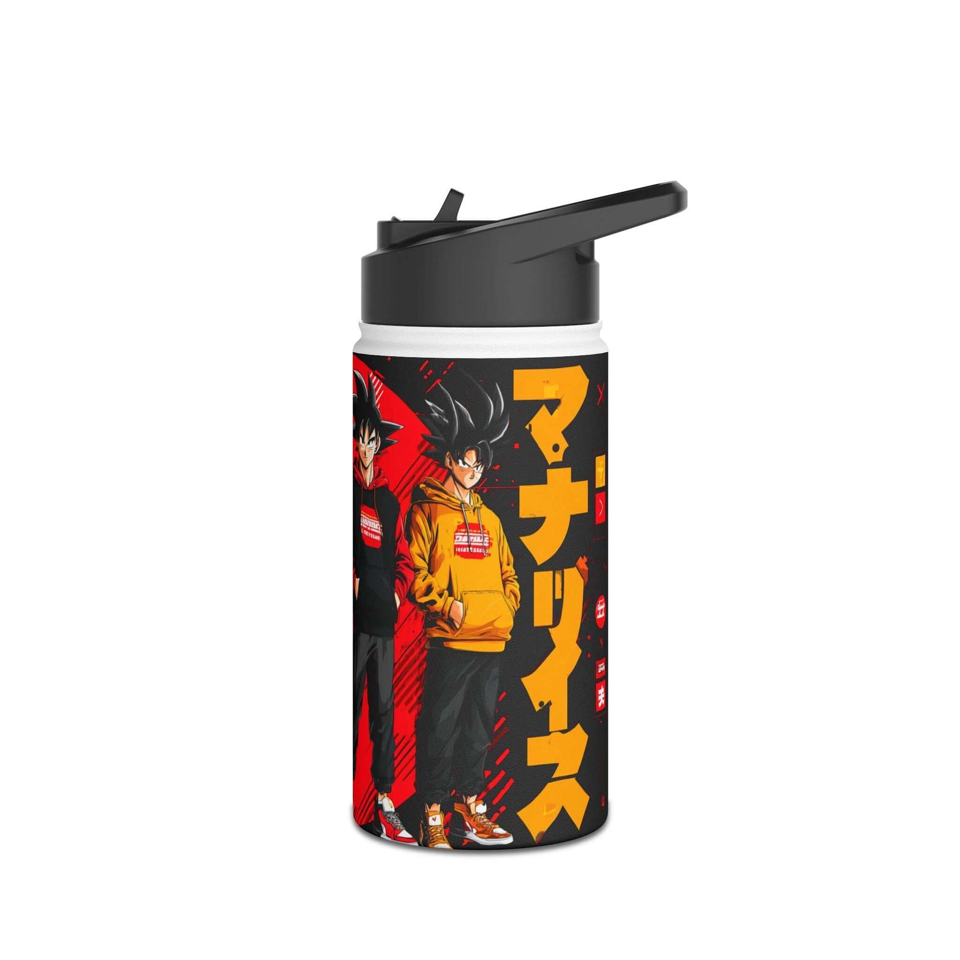 Anime-inspired stainless steel water bottle with vibrant design for fans, perfect for staying hydrated on the go.