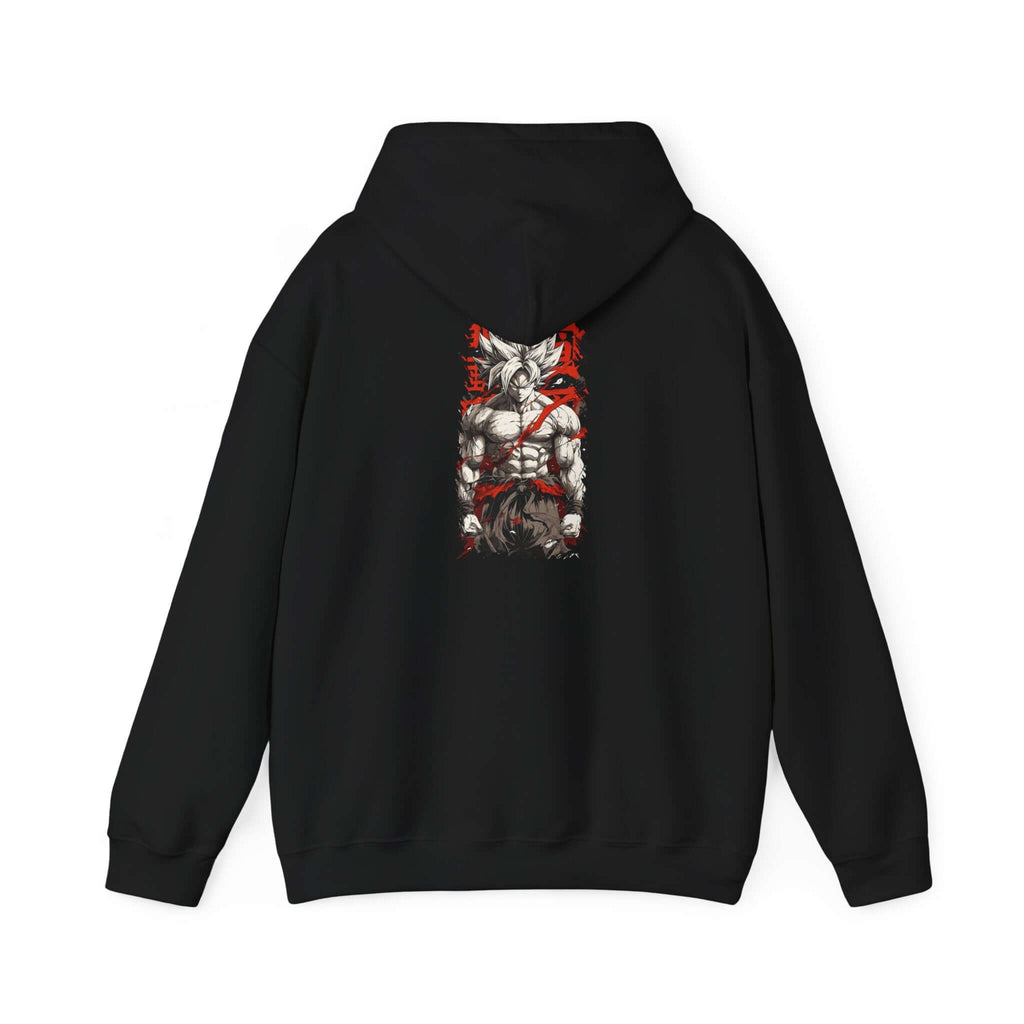 Unisex heavy blend hooded sweatshirt, black hoodie pullover, cotton polyester fleece, oversized comfortable fit, drawstring adjustable hood,